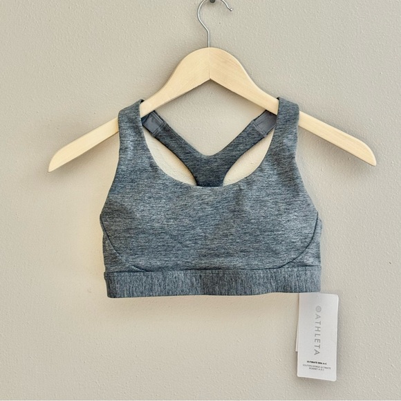 Athleta Other - Athleta Women’s Ultimate Bra A-C Racerback Sports Heathered Gray  Size XS